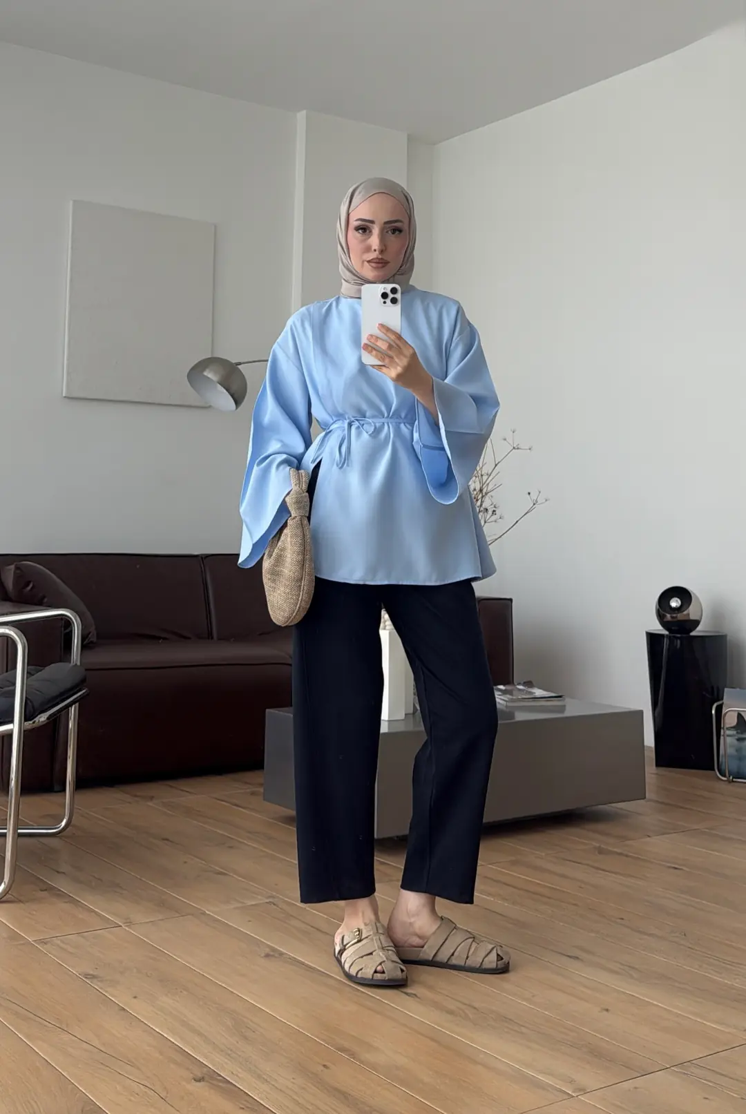 Kapaklı Bluz Mavi