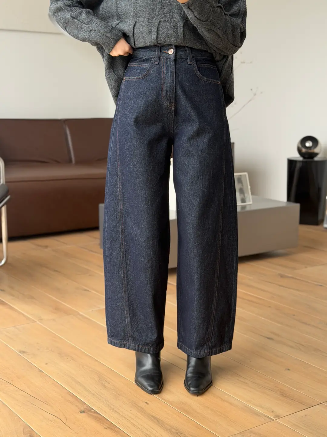 Barrel Lacivert Jean 