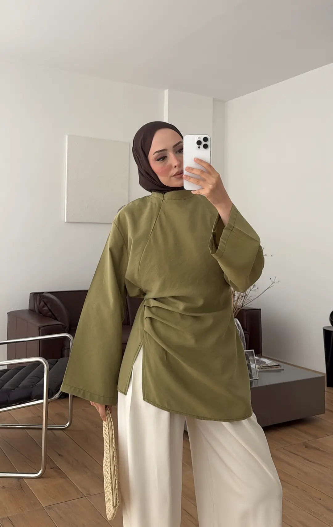 Modal Tasarım Bluz Açık Yeşil
