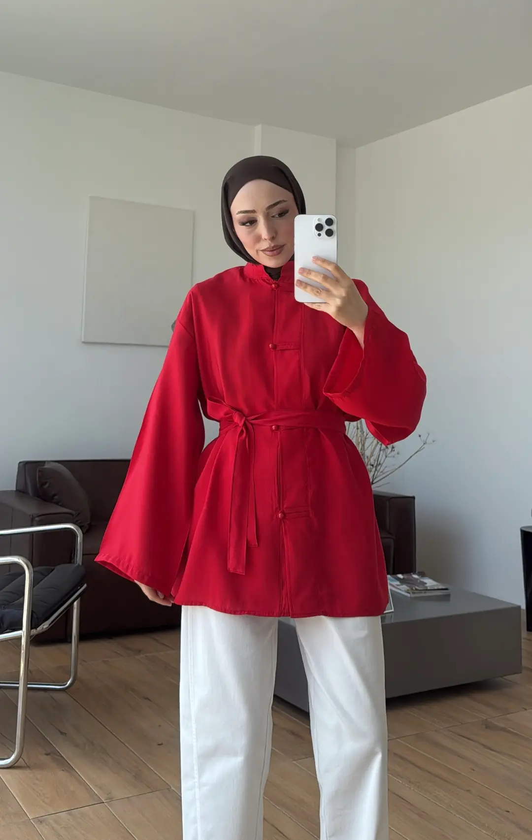 Kuşaklı Tunik Kırmızı