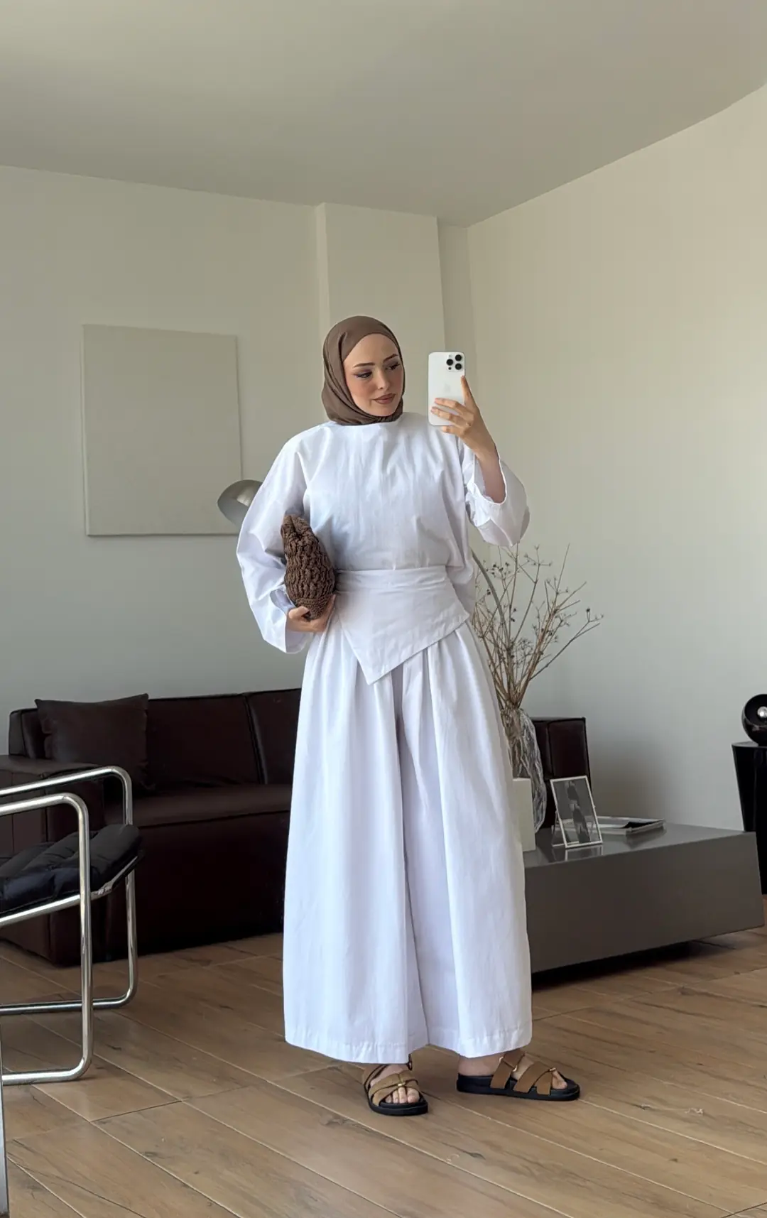Lale Keten Takım Beyaz
