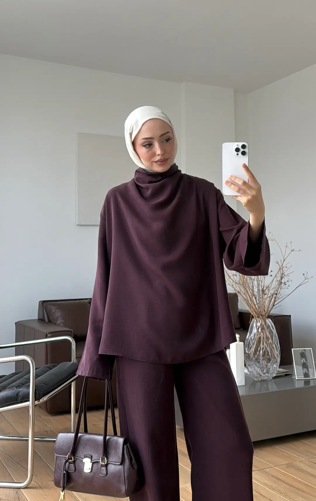 Degaje Yaka Takım Mürdüm 
