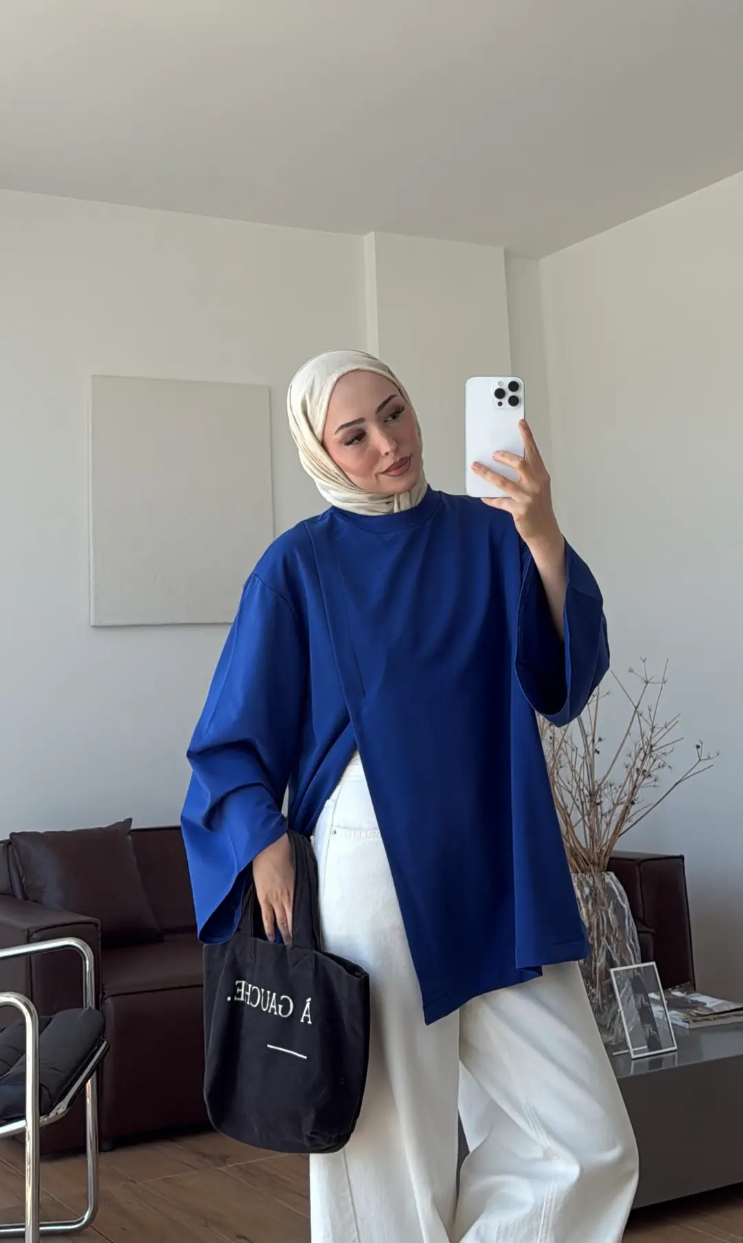 Aise Asimetrik Kesim Sweat Saks