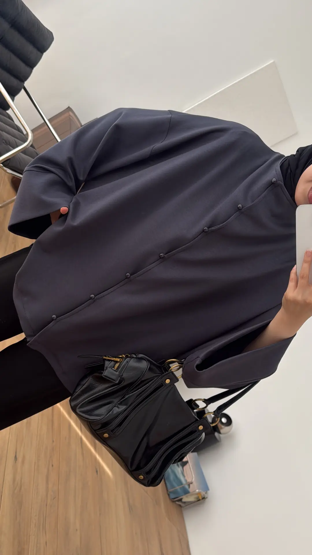 Tok Kumaş Oversize Mevsimlik Ceket Antrasit