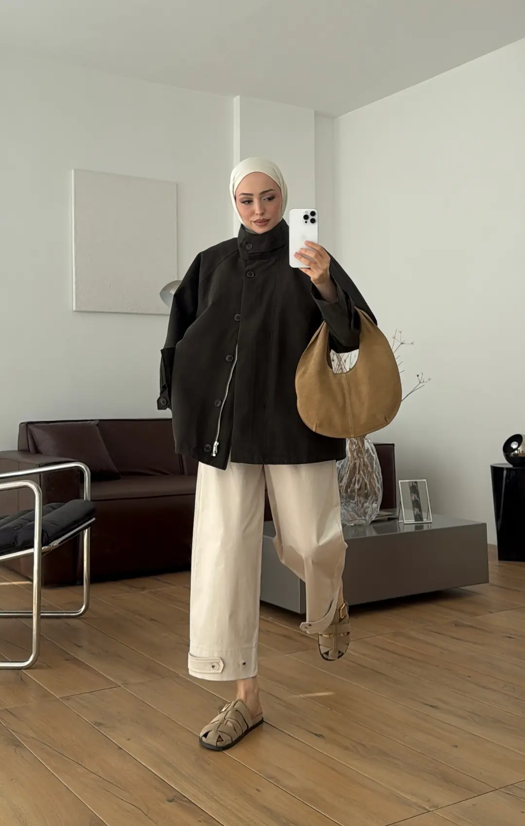 Minimal Yakalı Trençkot Zümrüt