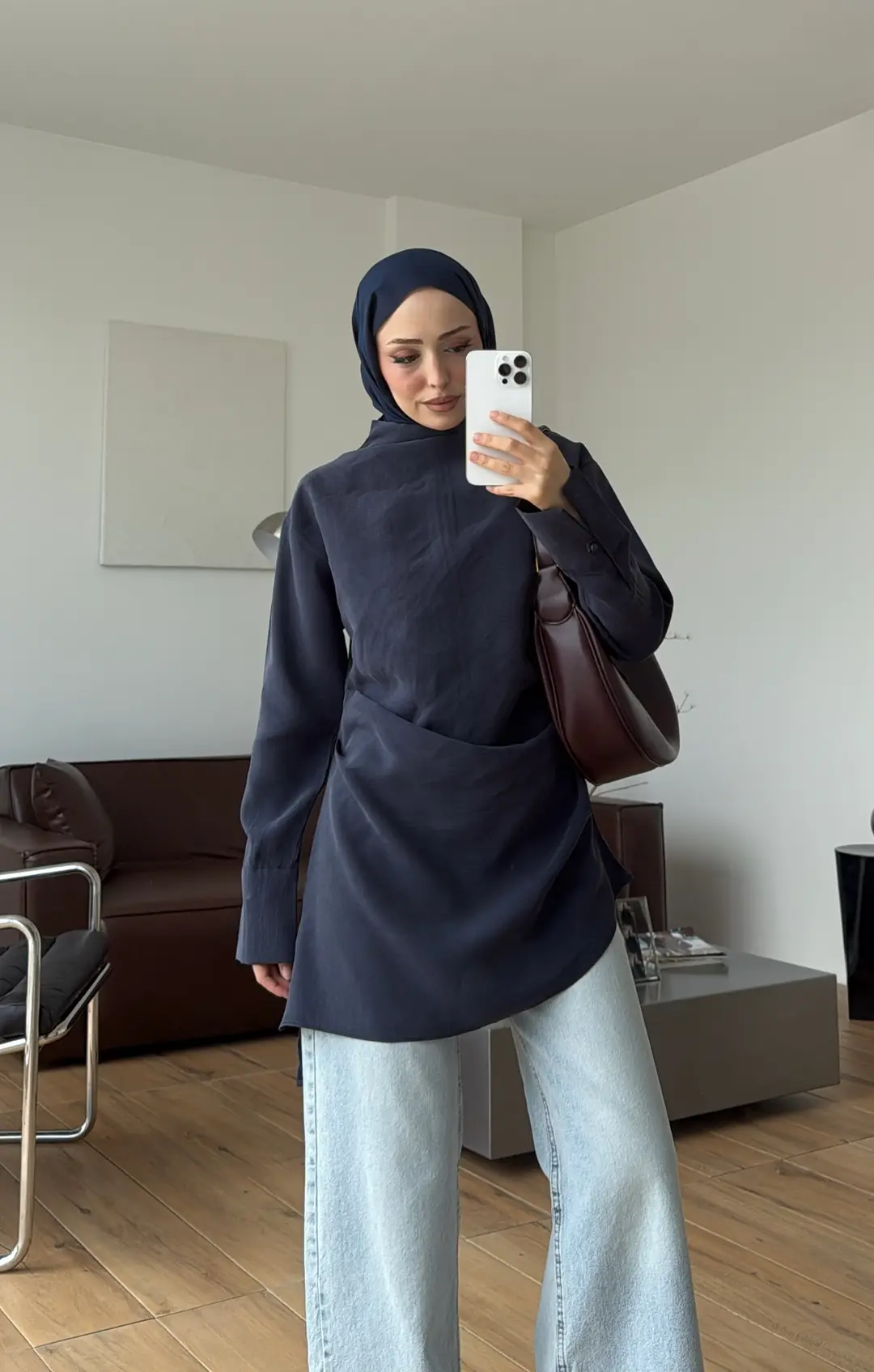Drape Bluz Lacivert