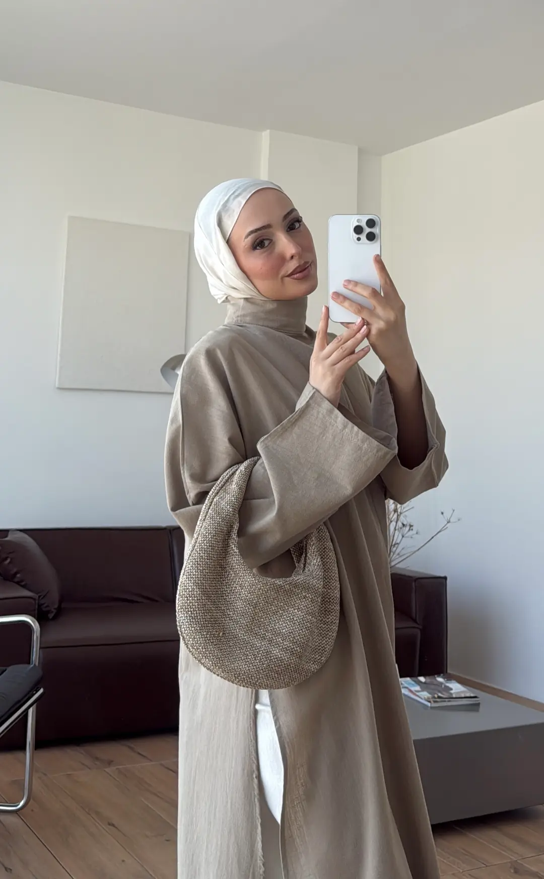 Sofia Yırtmaçlı Keten Tunik Haki