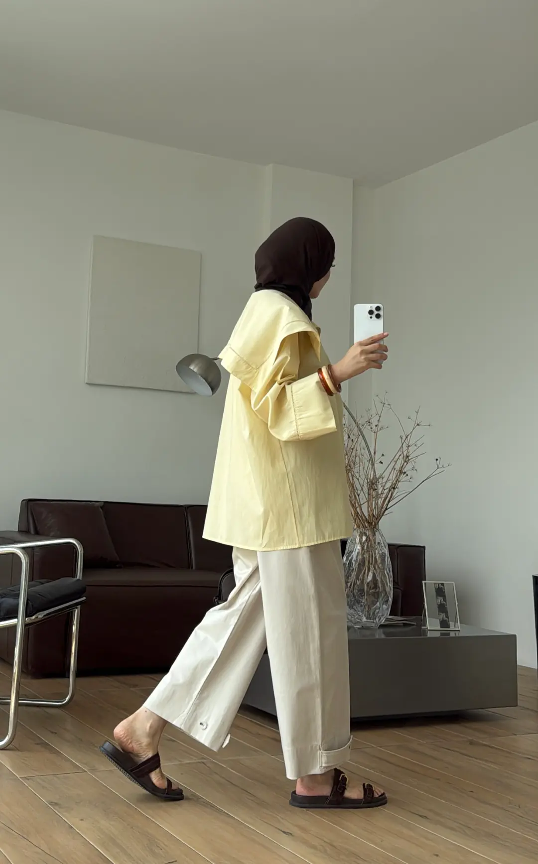 Biye Bağcıklı Dantelli Tunik Sarı
