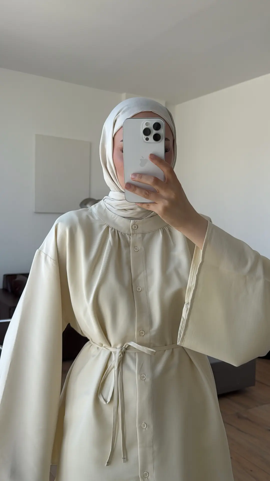 Büzgülü Bel Bağlamalı Gömlek Krem