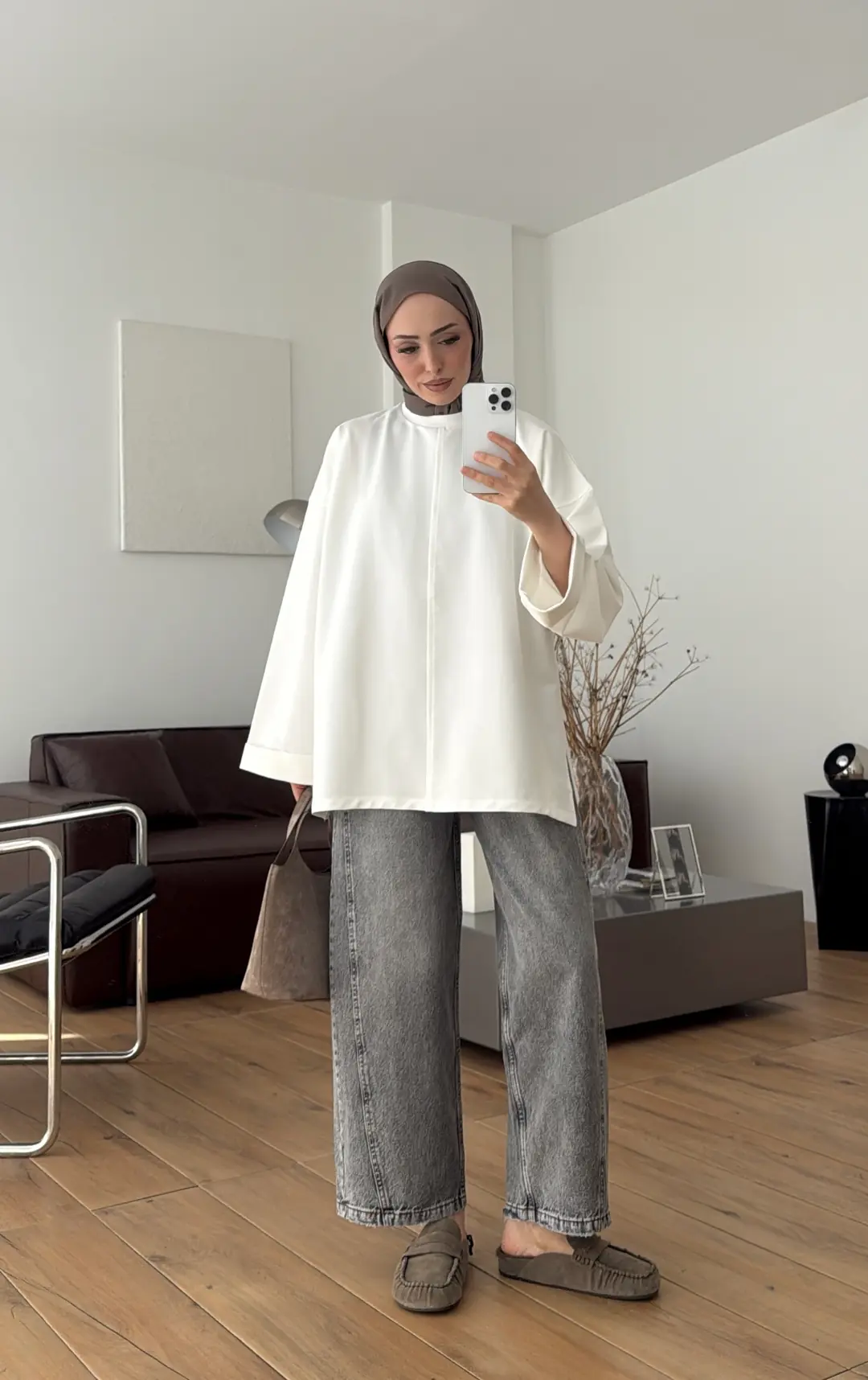 Bağlamalı Yanı Yırtmaç Detay Sweatshırt Ekru