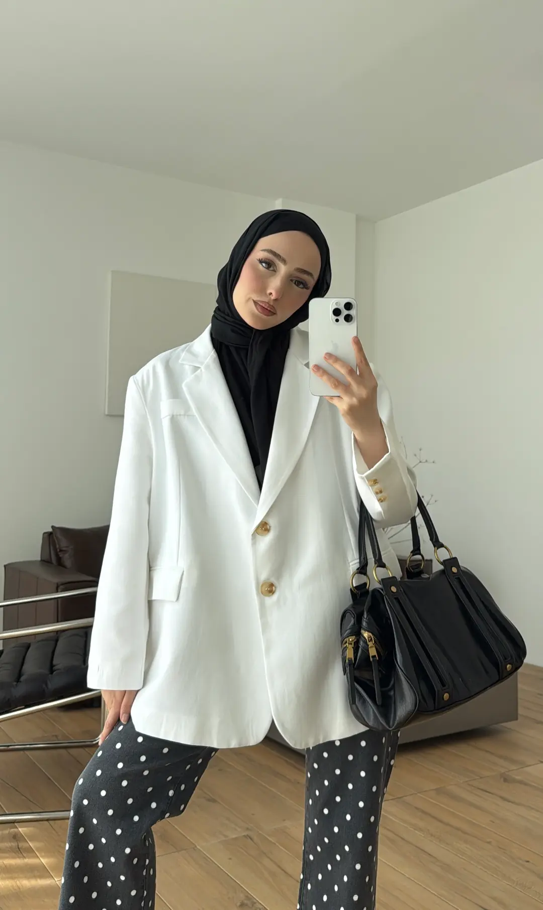 Oversize Keten Ceket Beyaz