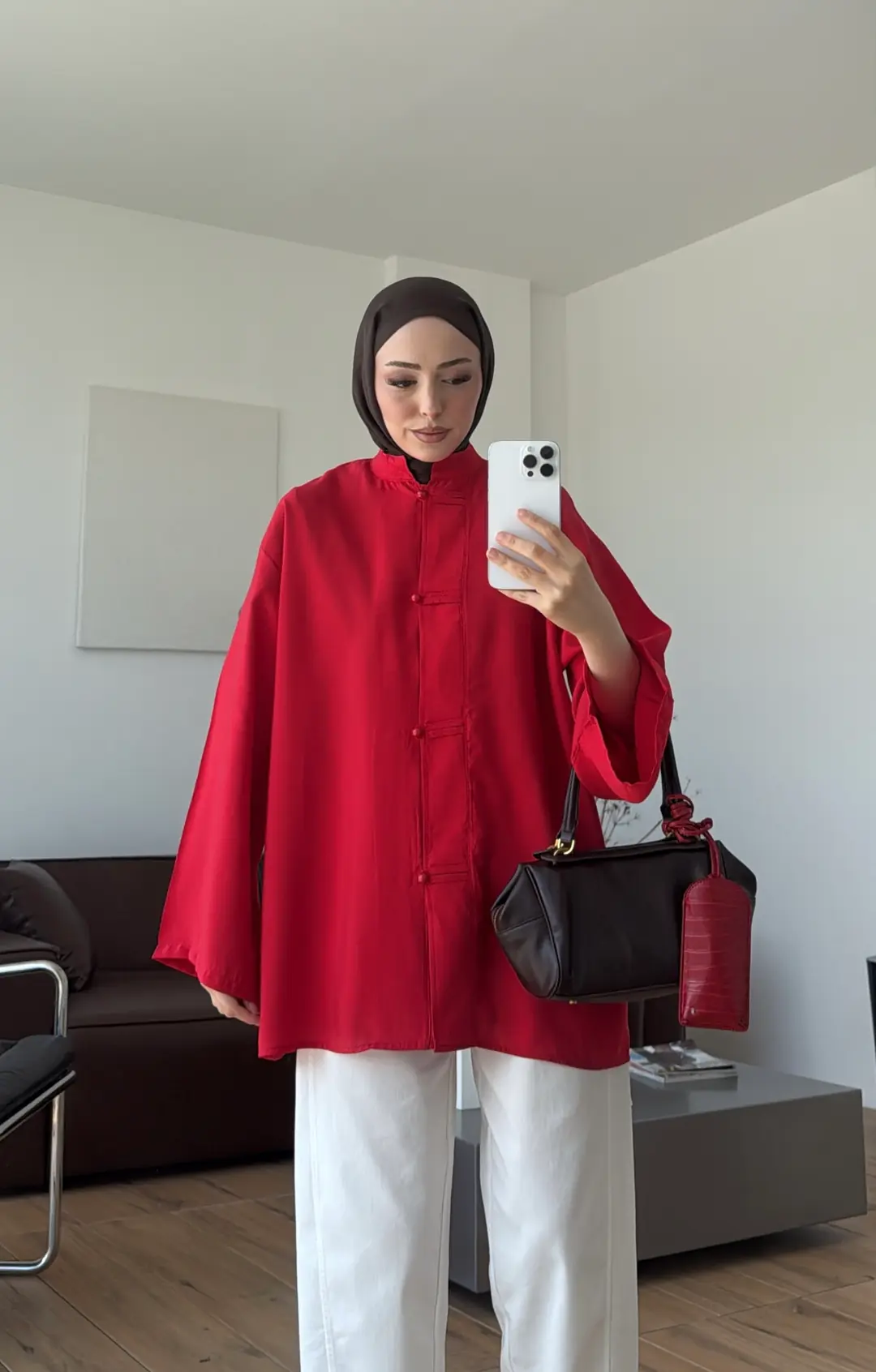Kuşaklı Tunik Kırmızı