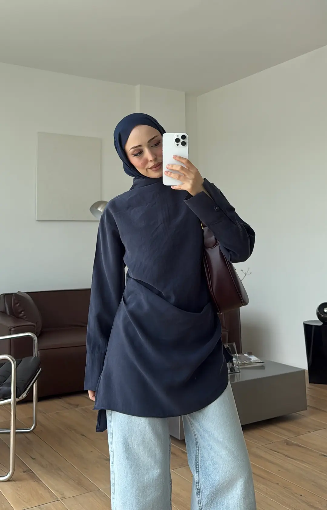 Drape Bluz Lacivert