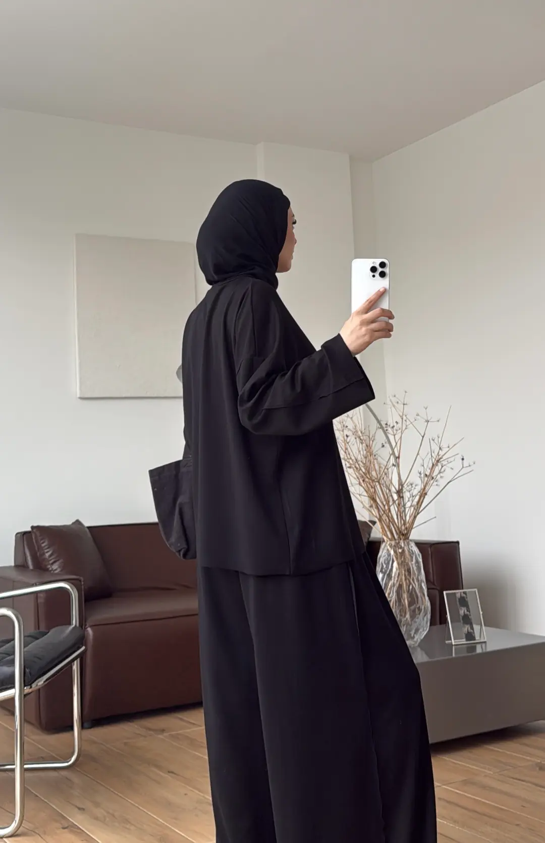 Oysho Dökümlü Bluzlu Takım Siyah