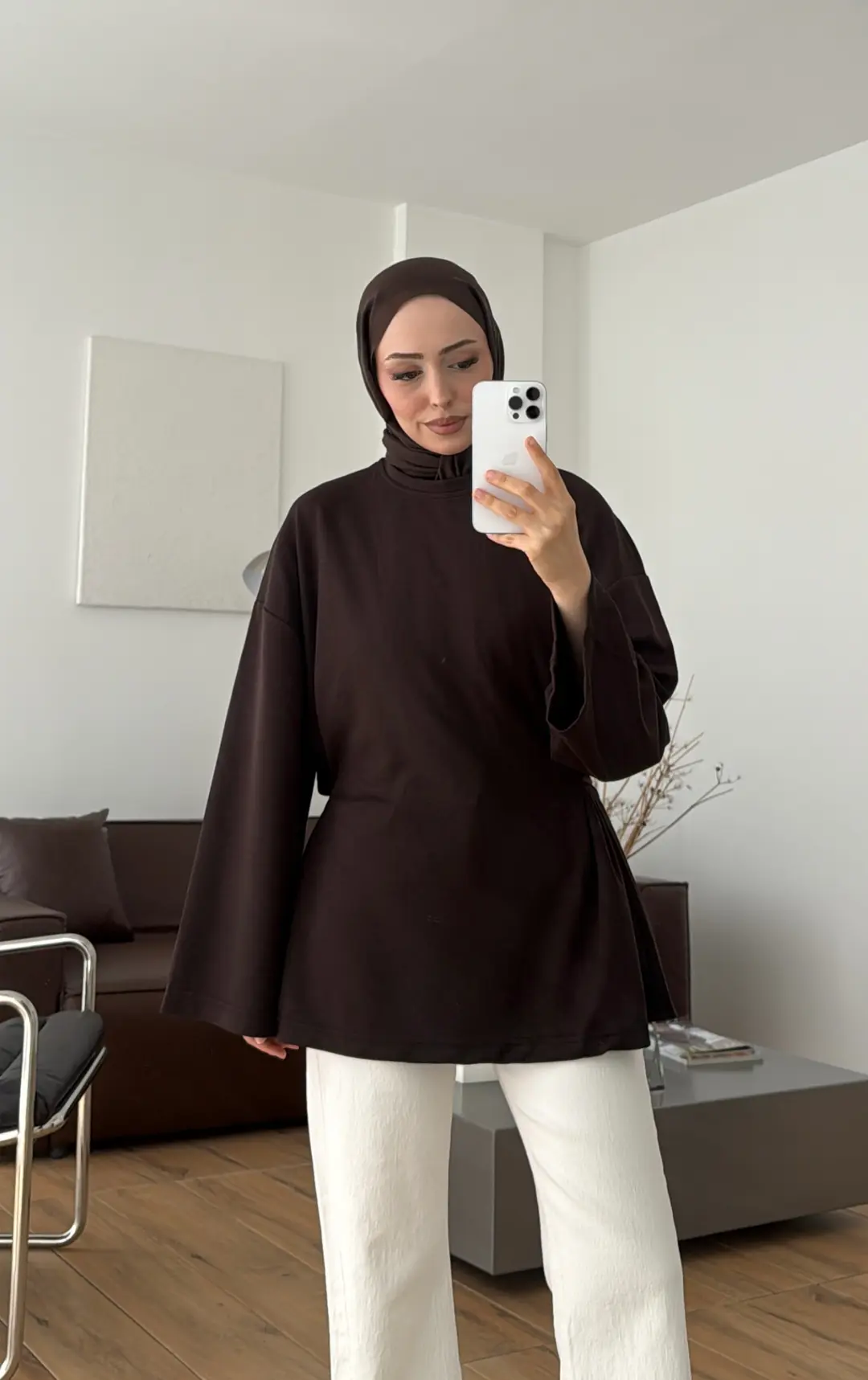 Bağlamalı Tunik Kahve