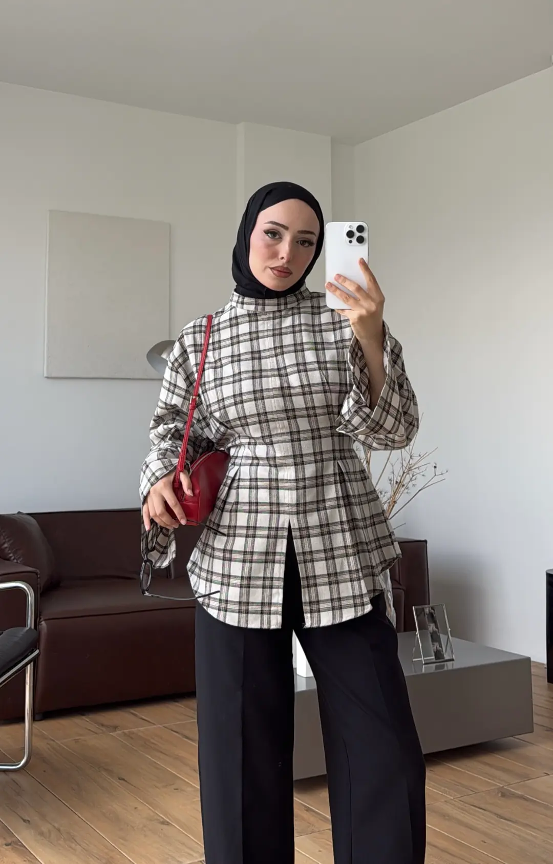 Ekose Pile Detay Bluz Taş