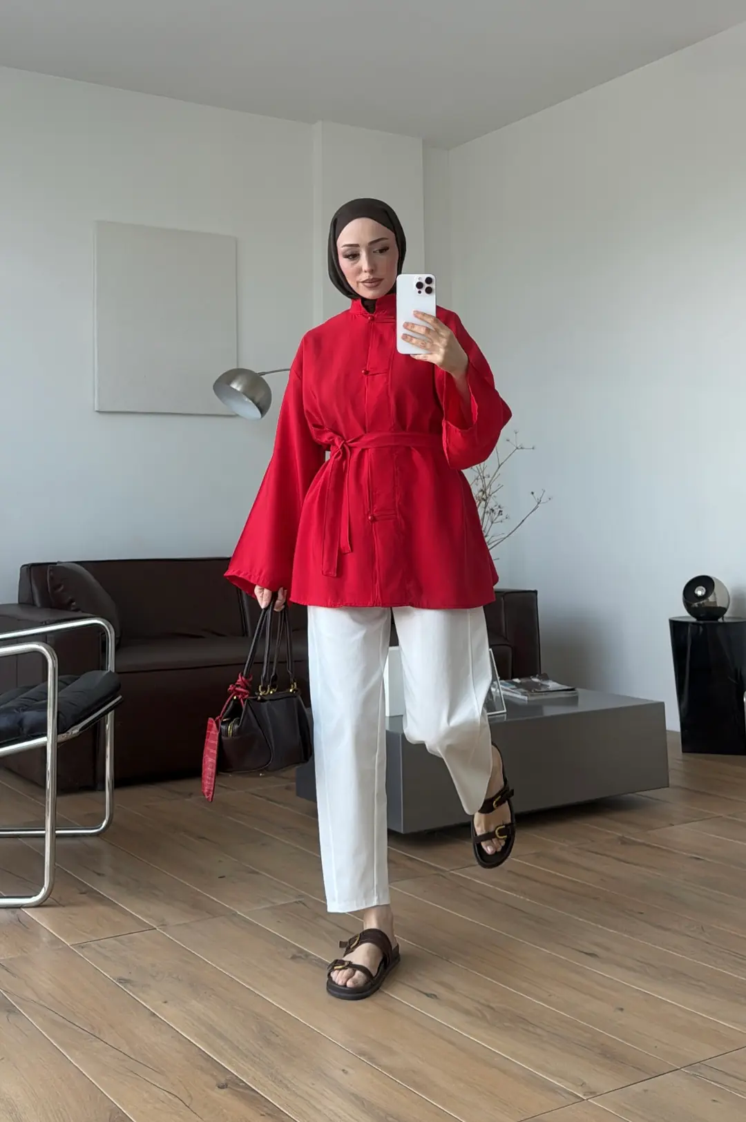 Kuşaklı Tunik Kırmızı