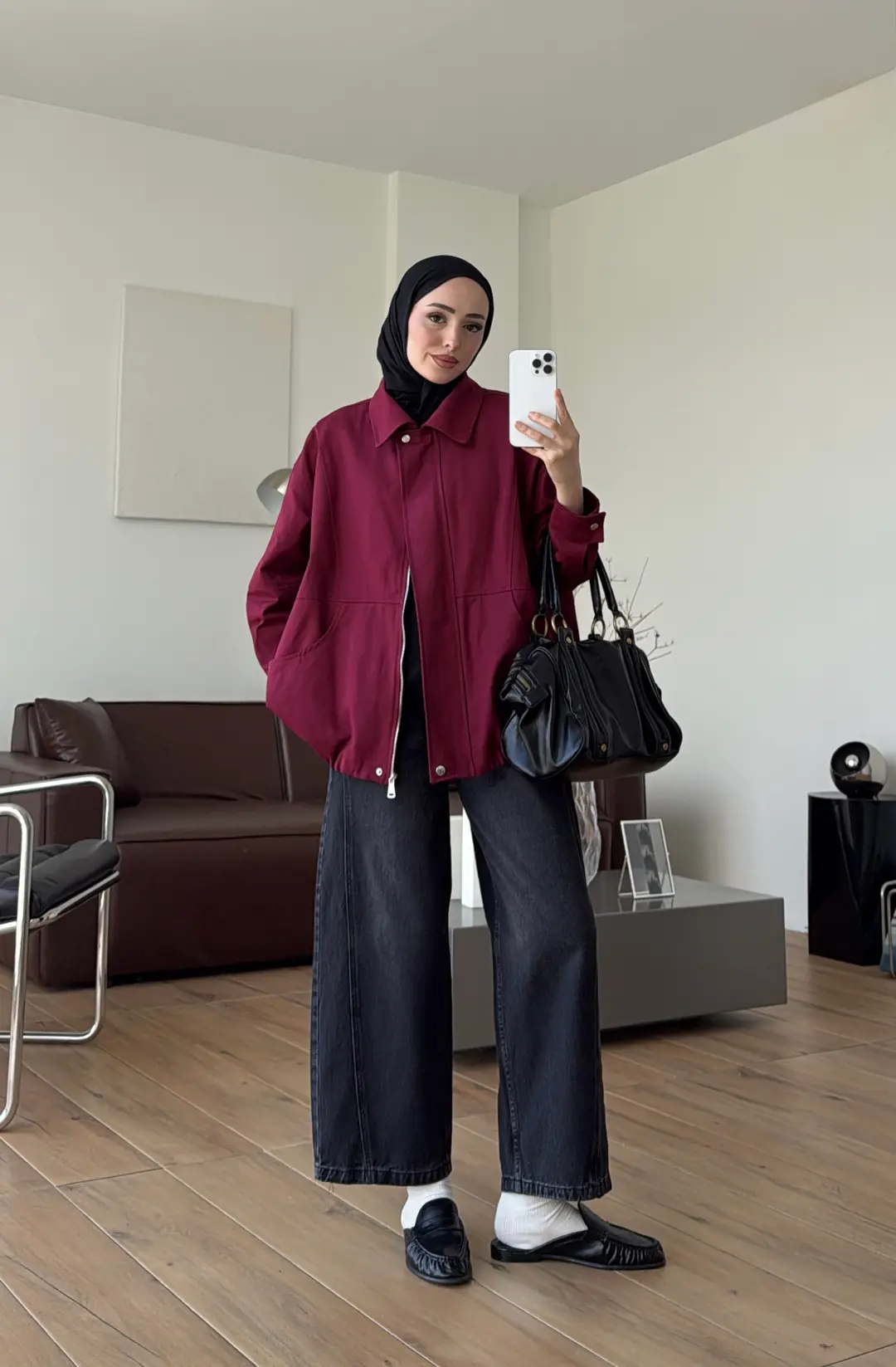 Torba Cep Gabardin Ceket Bordo