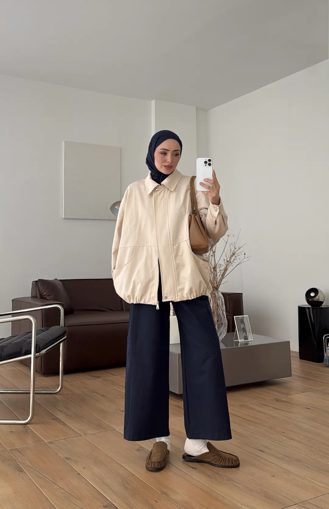 Torba Cep Gabardin Ceket Krem