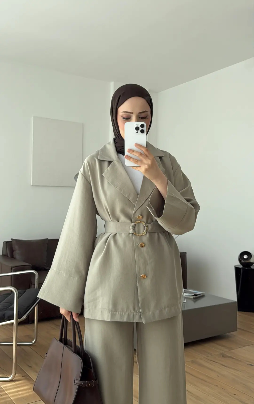 Toka Detay Tunik Takım Bej
