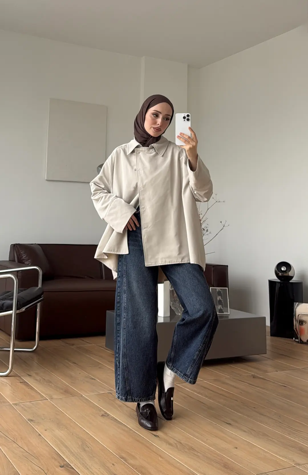 Oversize Gömlek/Trenç Taş