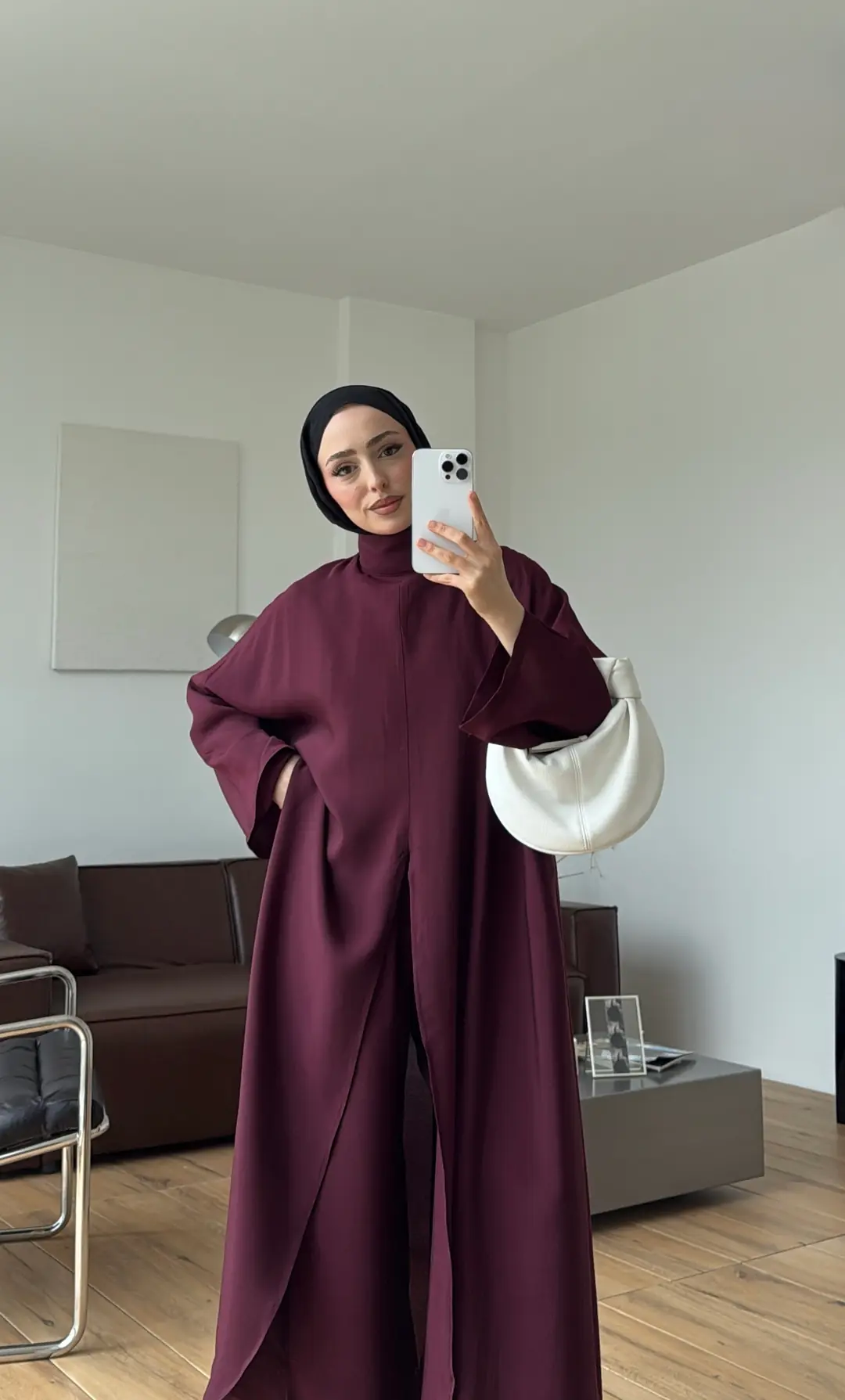Sofia Yırtmaç Detay Takım Bordo
