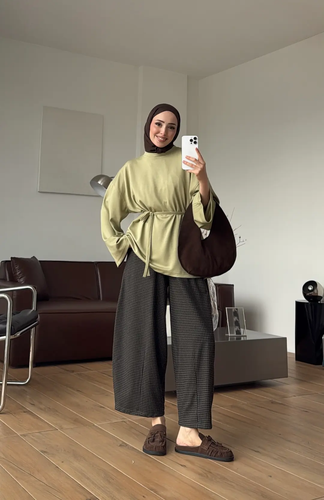 Seyyar Bağlamalı Oysho Kumaş Olive Tunik
