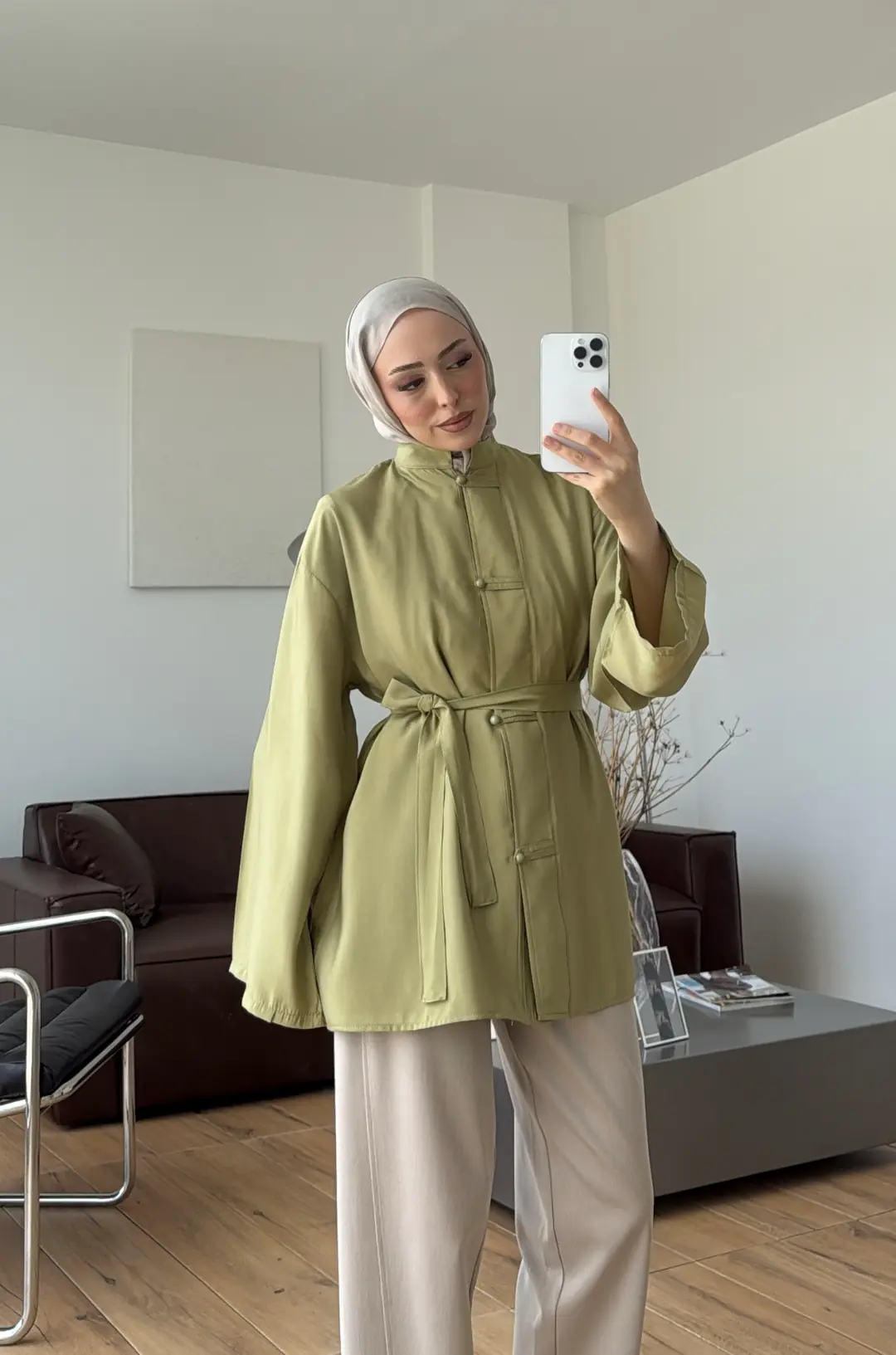Kuşaklı Tunik Olive