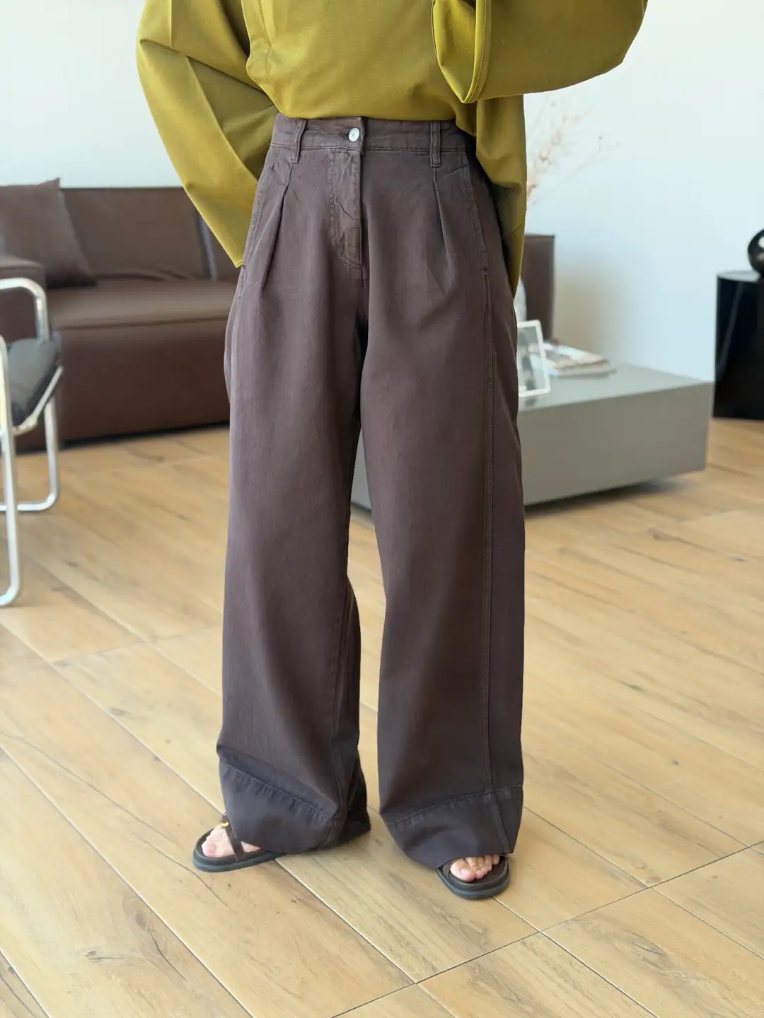 Tencel Yıkamalı Jean Kahve