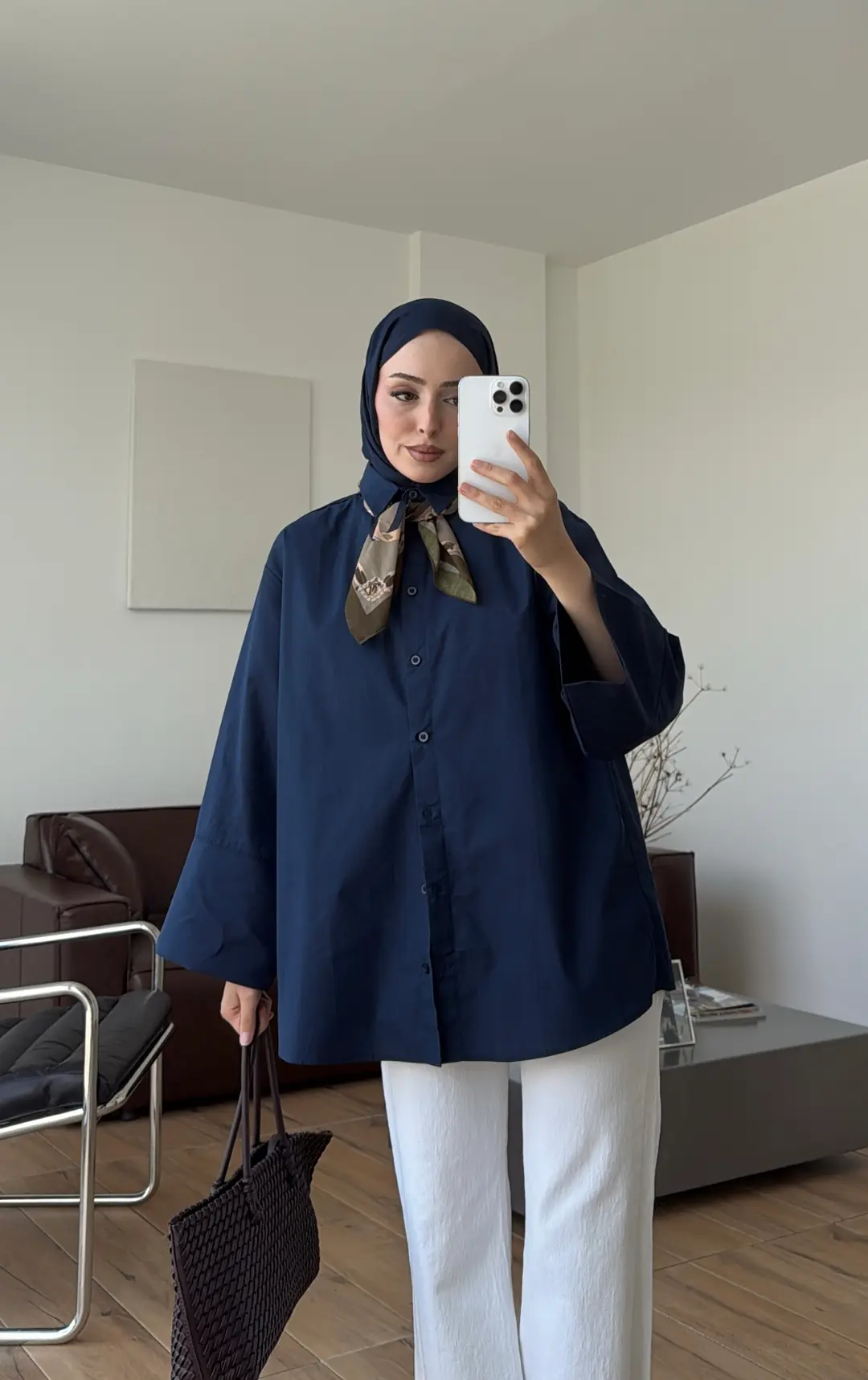 Kalın Manşetli Gömlek Lacivert 
