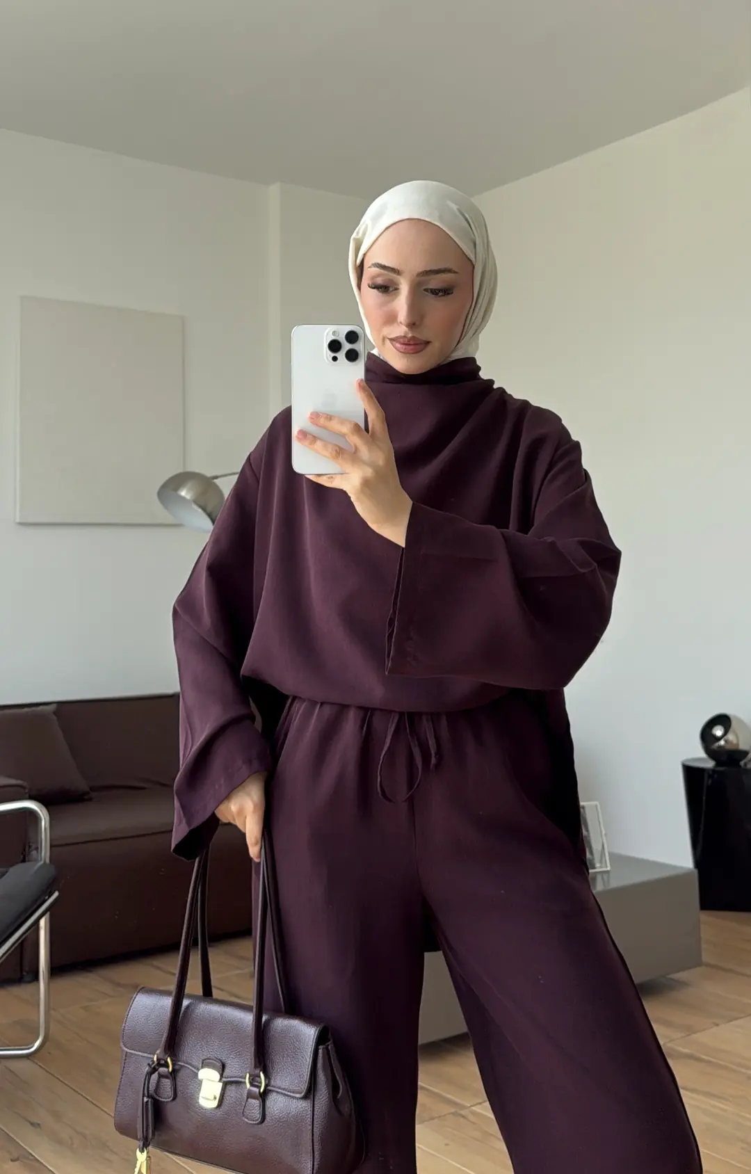 Degaje Yaka Takım Mürdüm 
