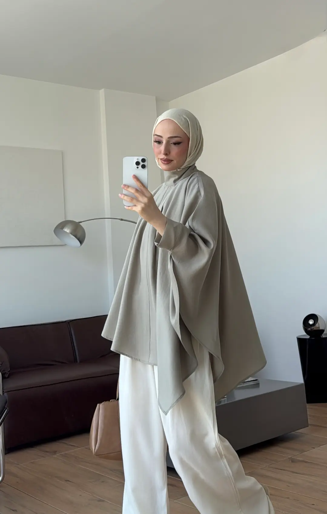 Dik Yaka Pelerin Bluz Çağla