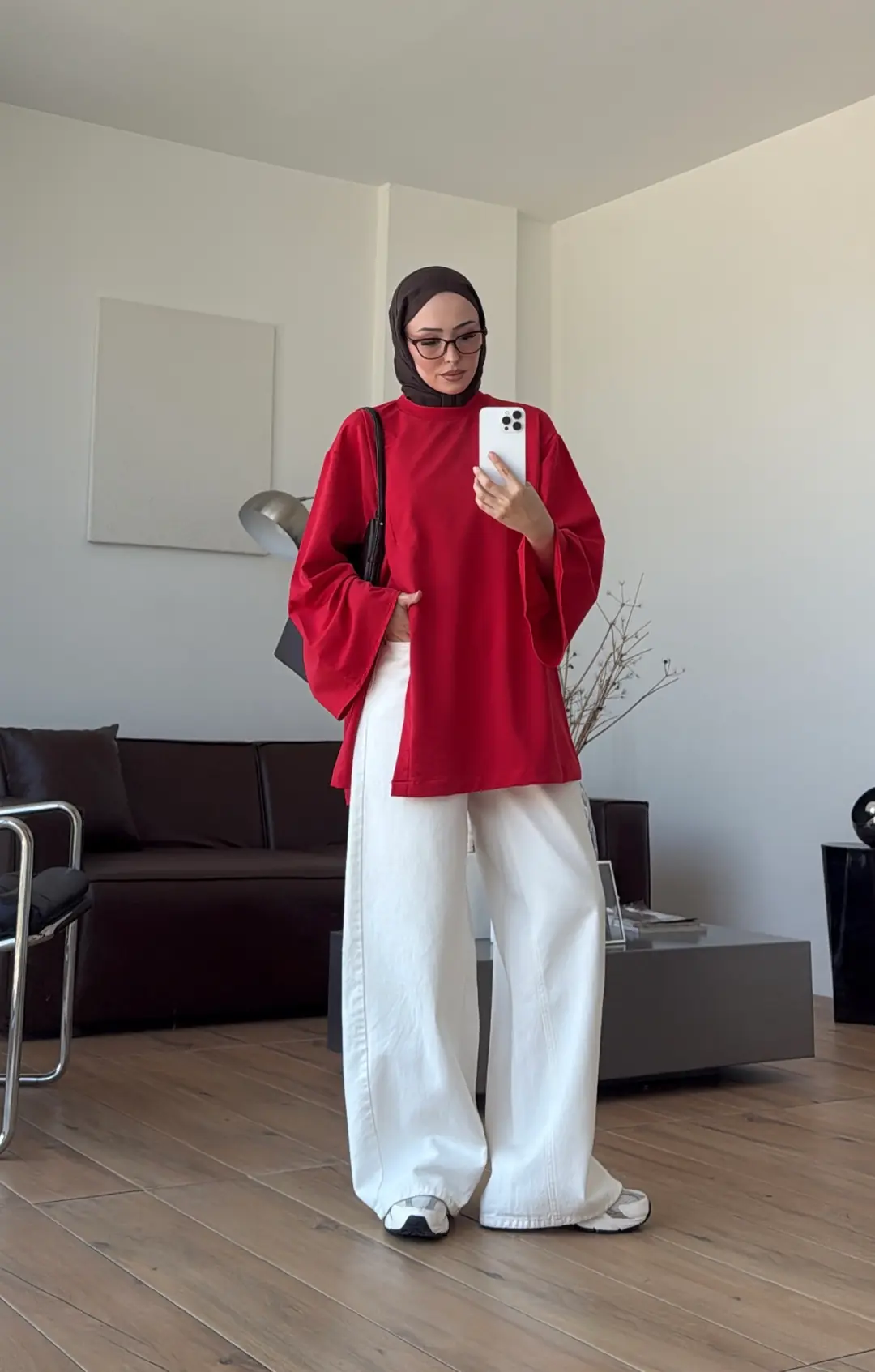 Aise Asimetrik Kesim Sweat Kırmızı