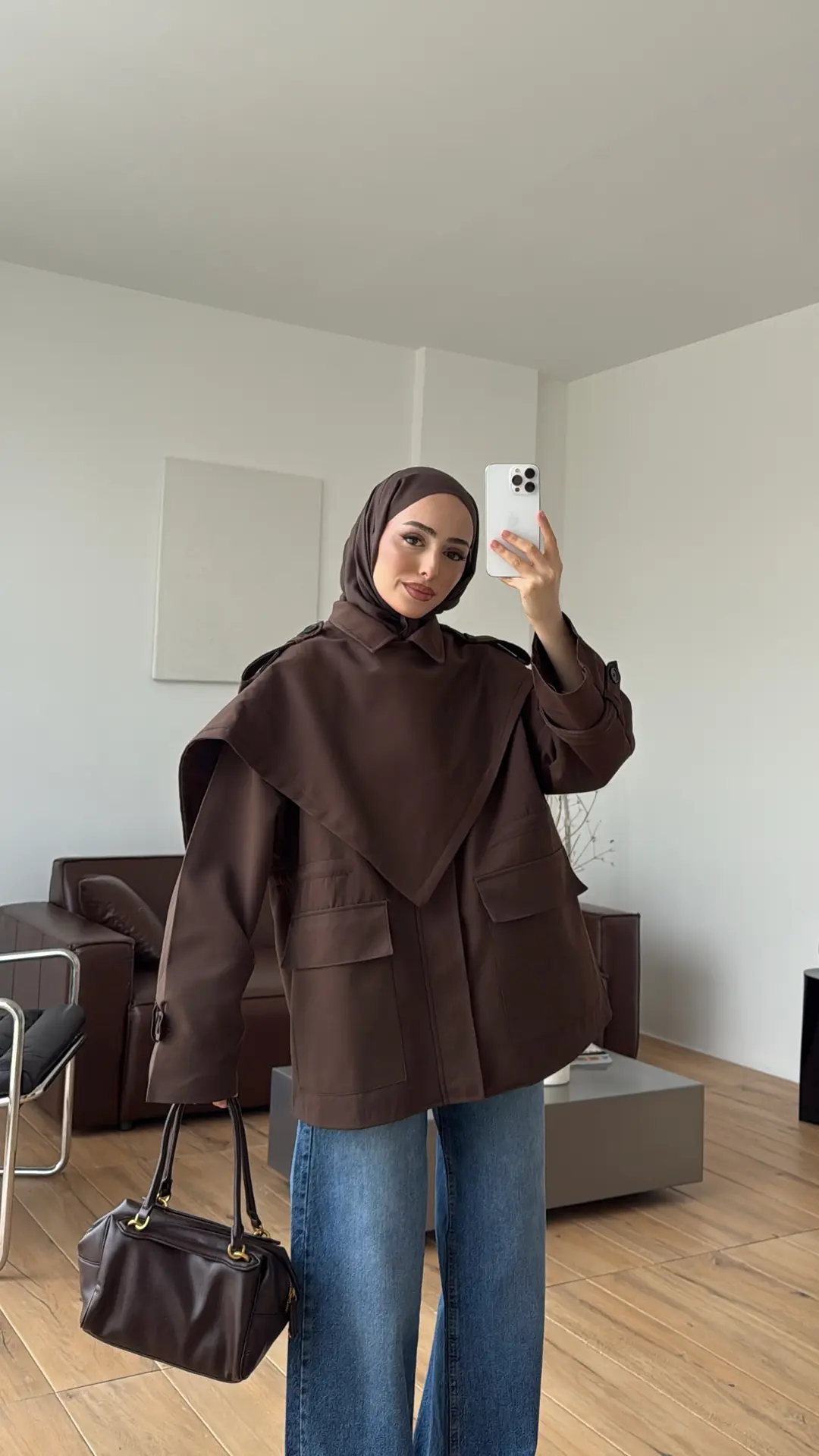 Çift Kullanımlı Trençkot Kahve