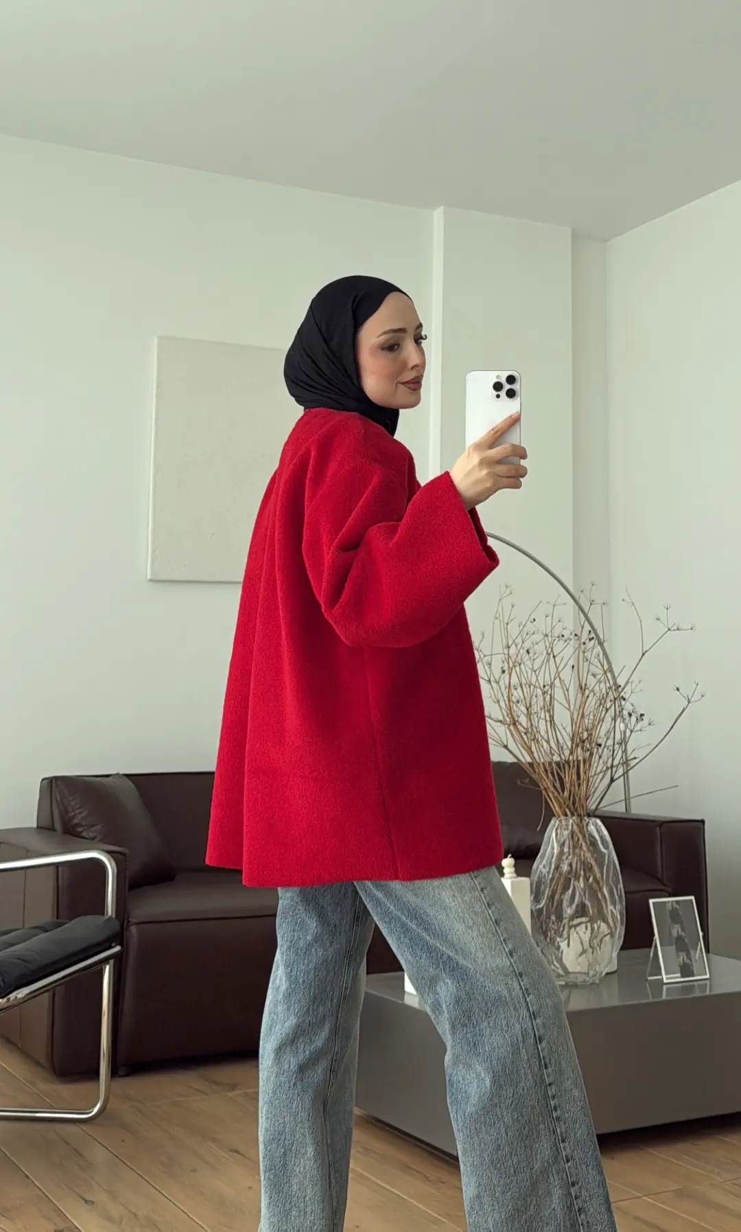 Helen Keçe Kemerli Bluz Kırmızı