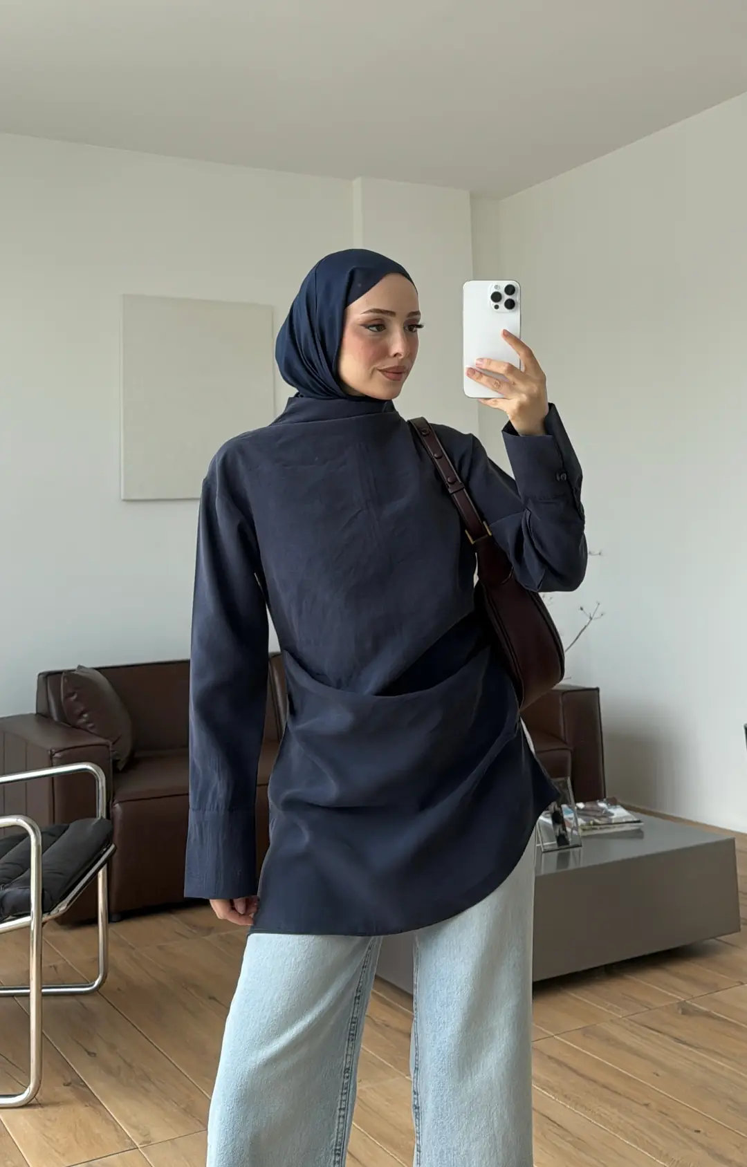 Drape Bluz Lacivert
