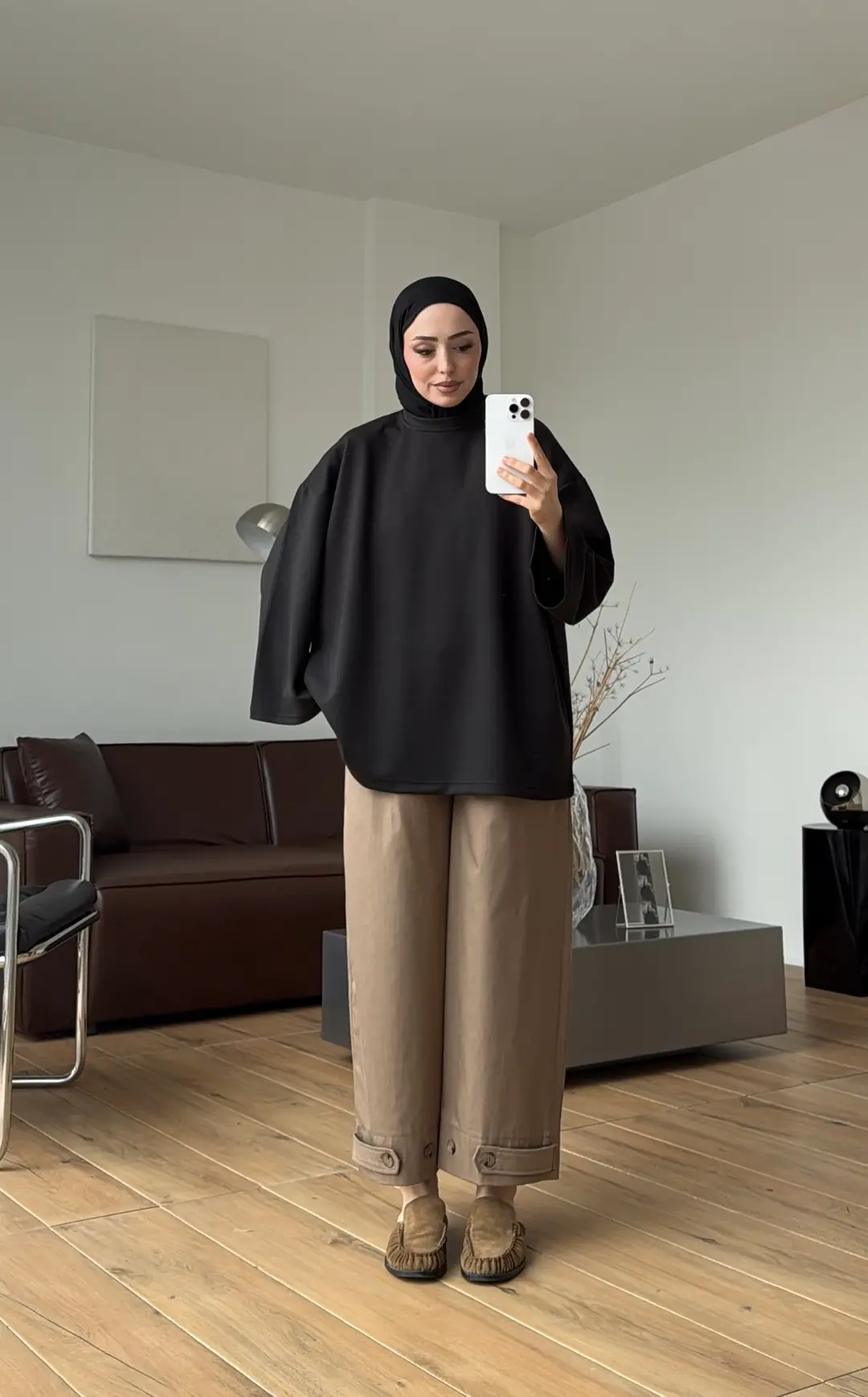 Seyyar Bağlamalı Oysho Kumaş Tunik Siyah
