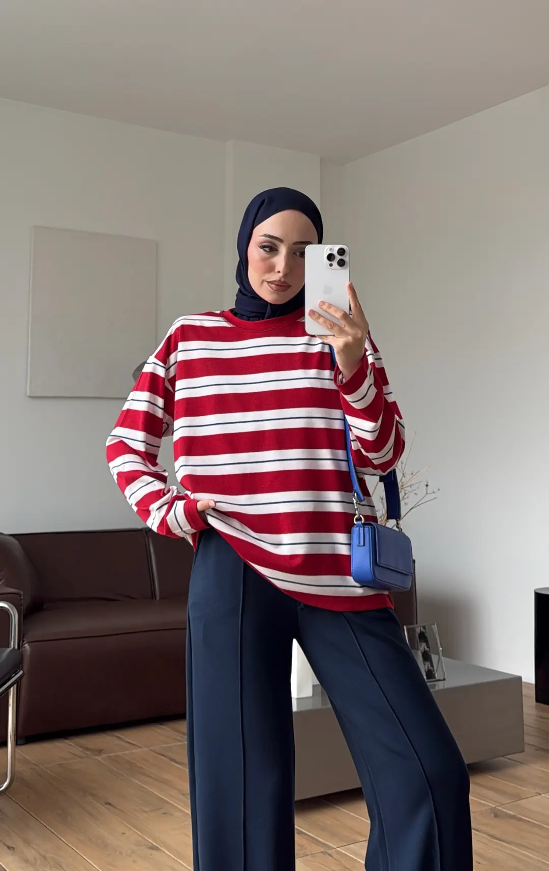 Kalın Çizgili Tişört Kırmızı