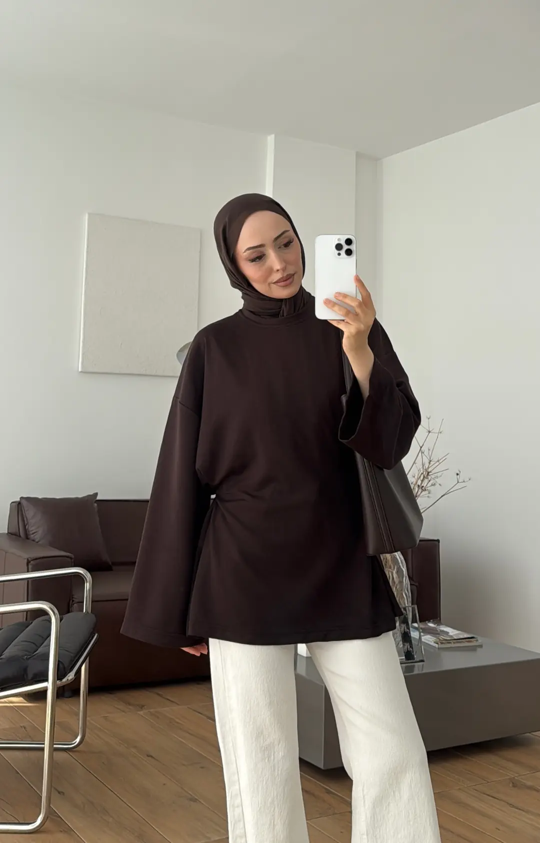 Bağlamalı Tunik Kahve