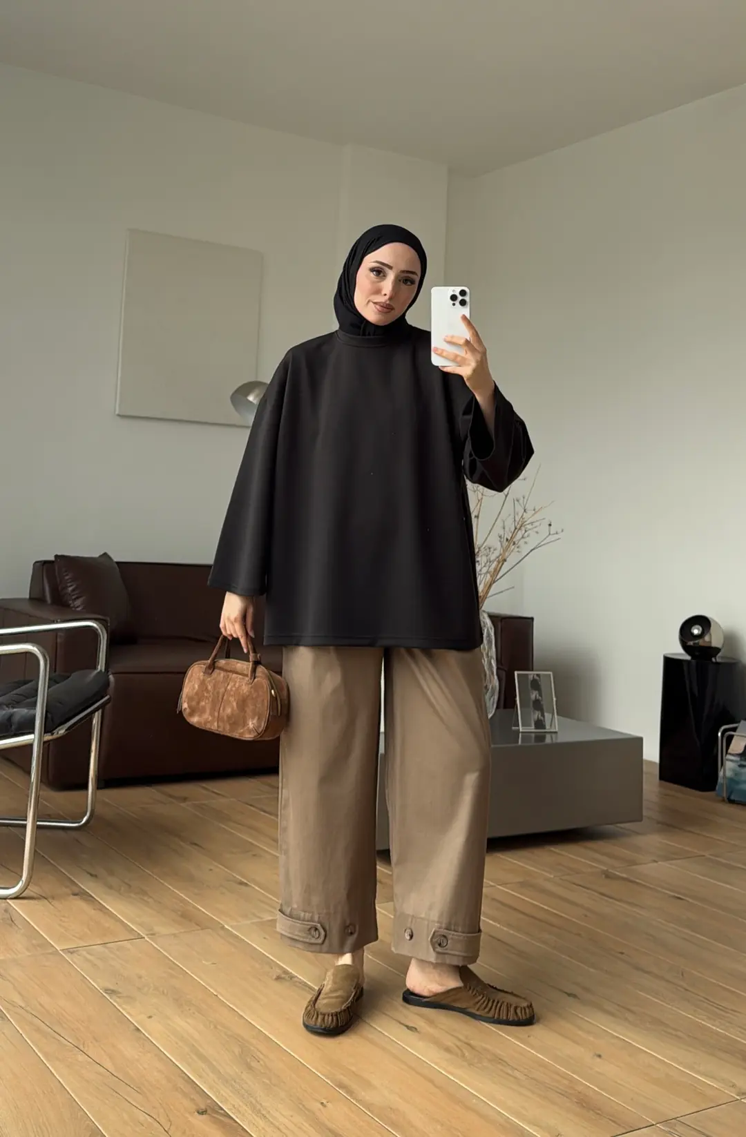Seyyar Bağlamalı Oysho Kumaş Tunik Siyah