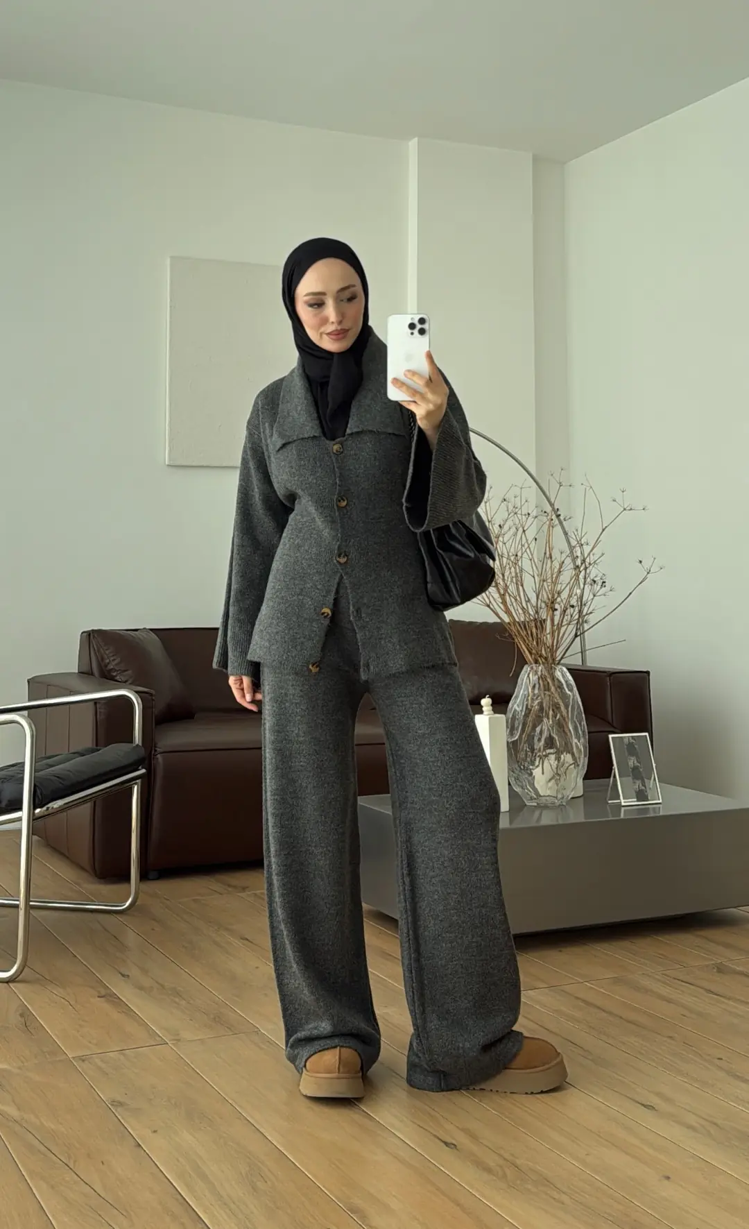 Hırkalı Triko Takım Antrasit