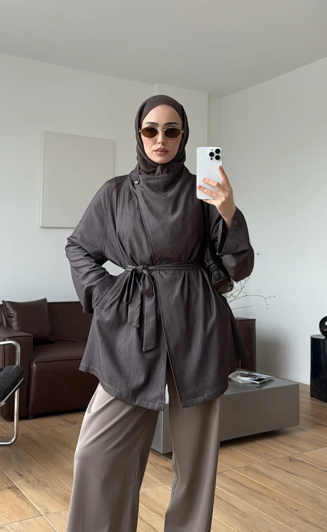 Salaş Yıkamalı Tencel Ceket Kahve
