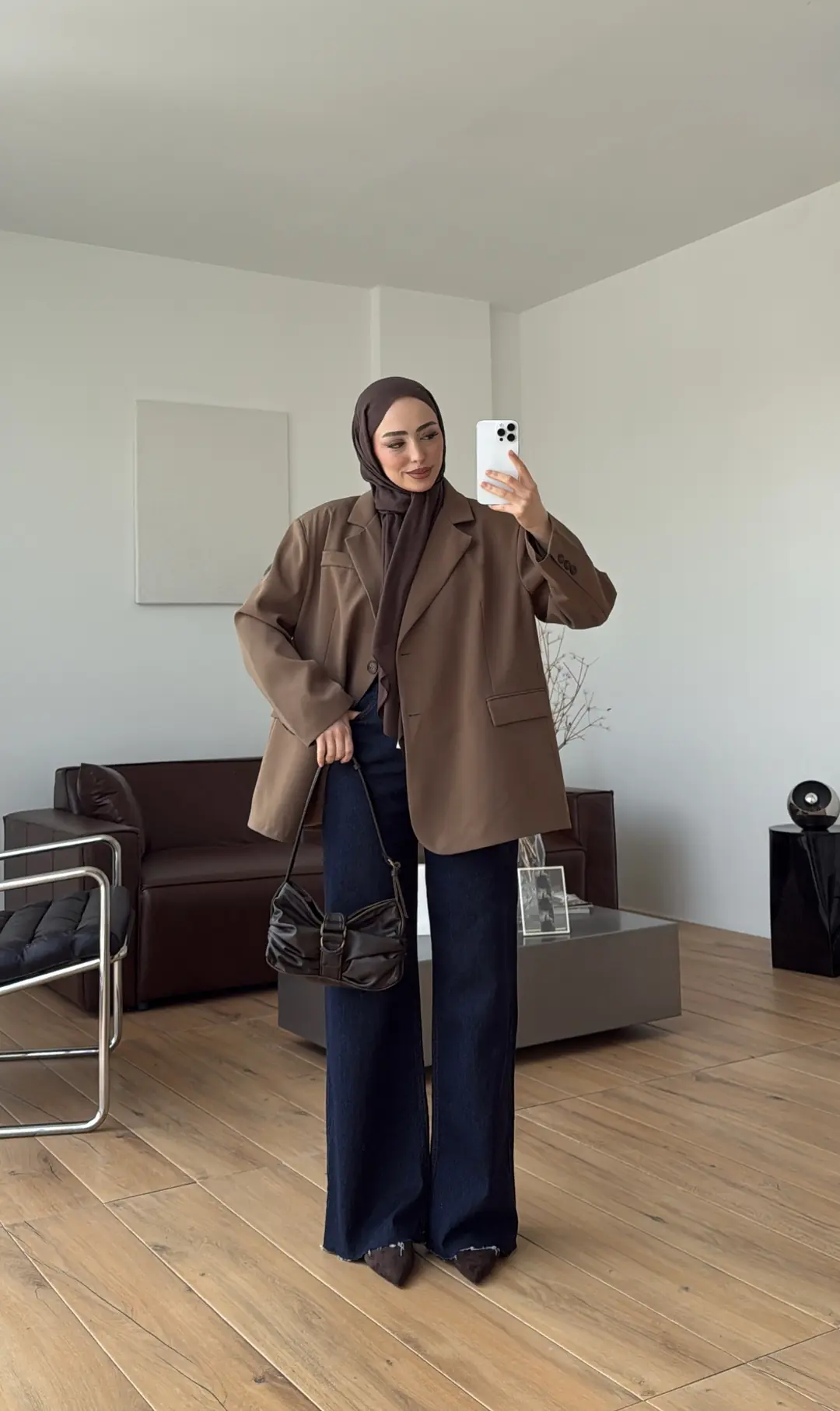 Oversize Çift Düğmeli Ceket Haki
