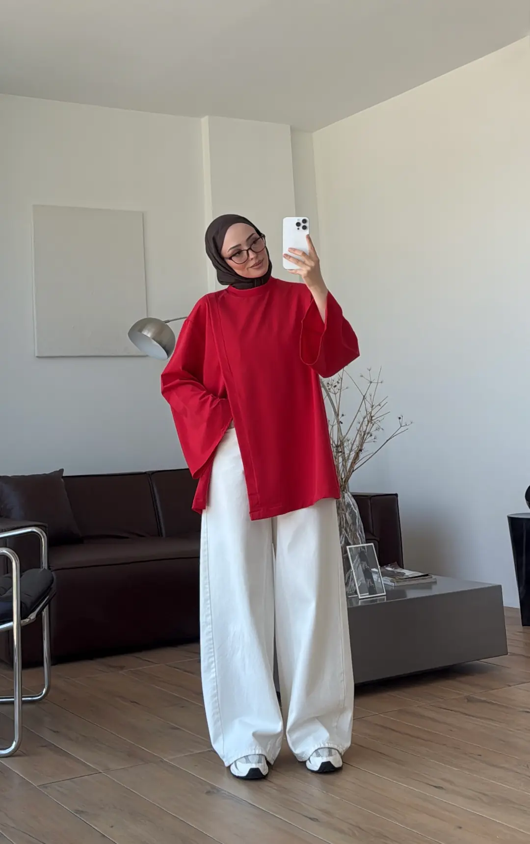 Aise Asimetrik Kesim Sweat Kırmızı