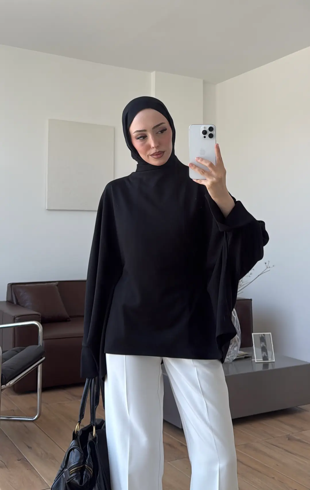 Oysho Bel Vurgulu Bluz Siyah