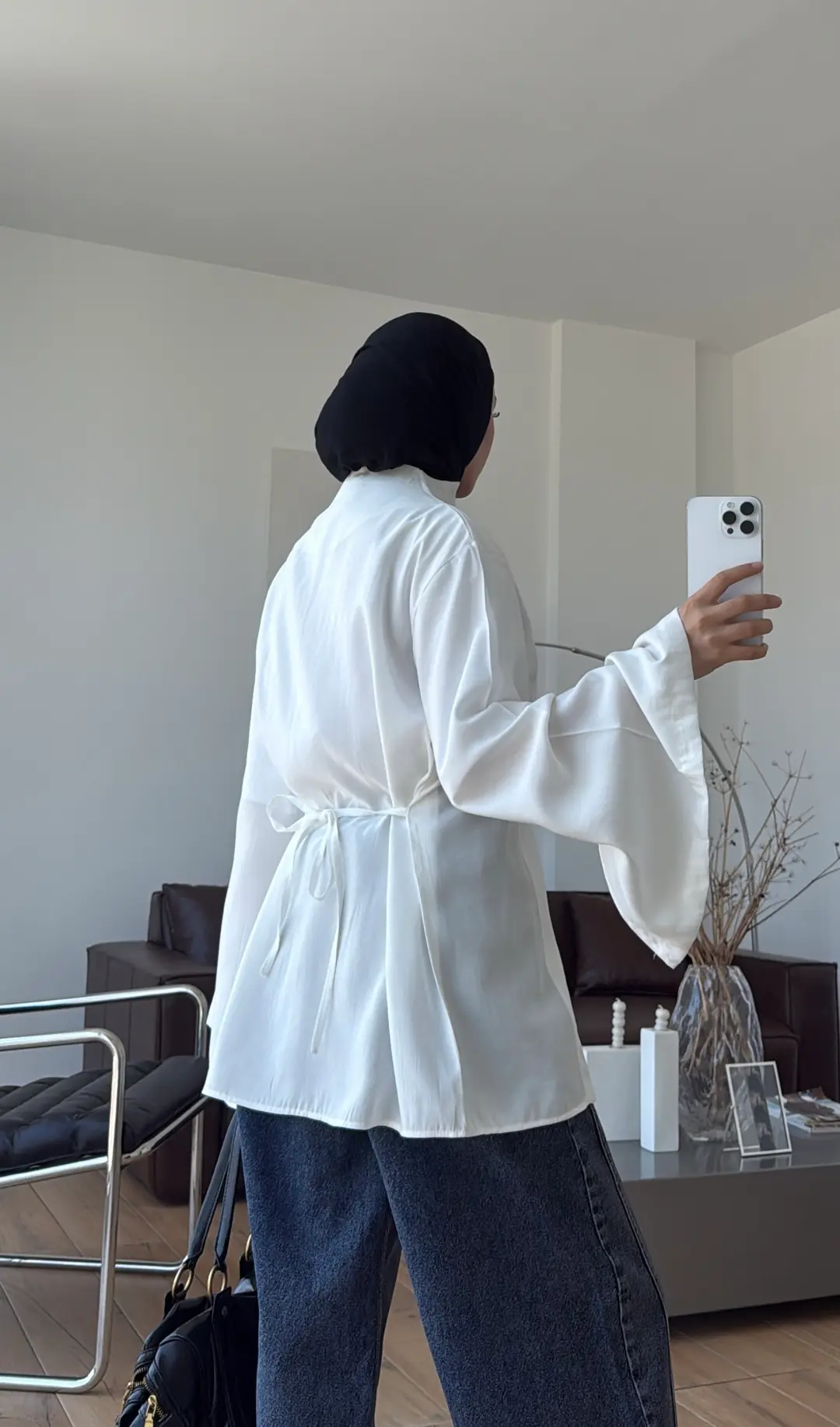 Napolyon Hakim Yaka Bluz Beyaz