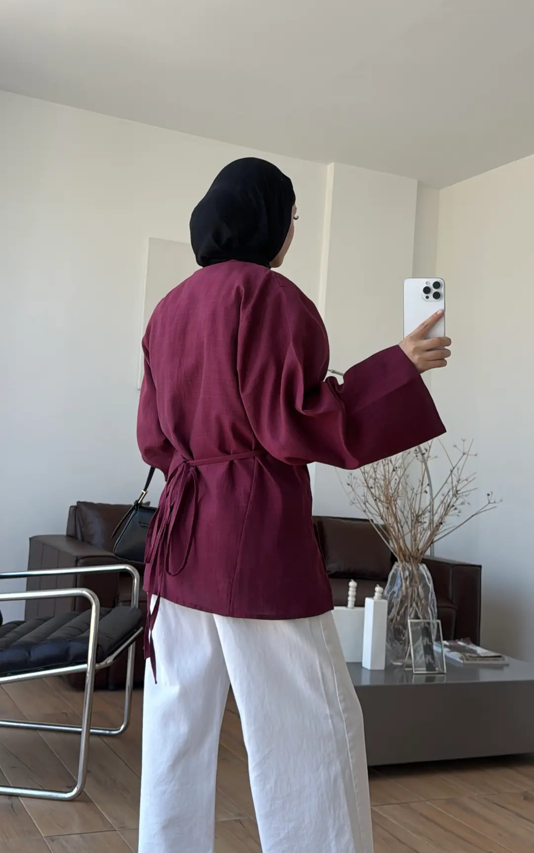 Bağlamalı Kimono Bordo