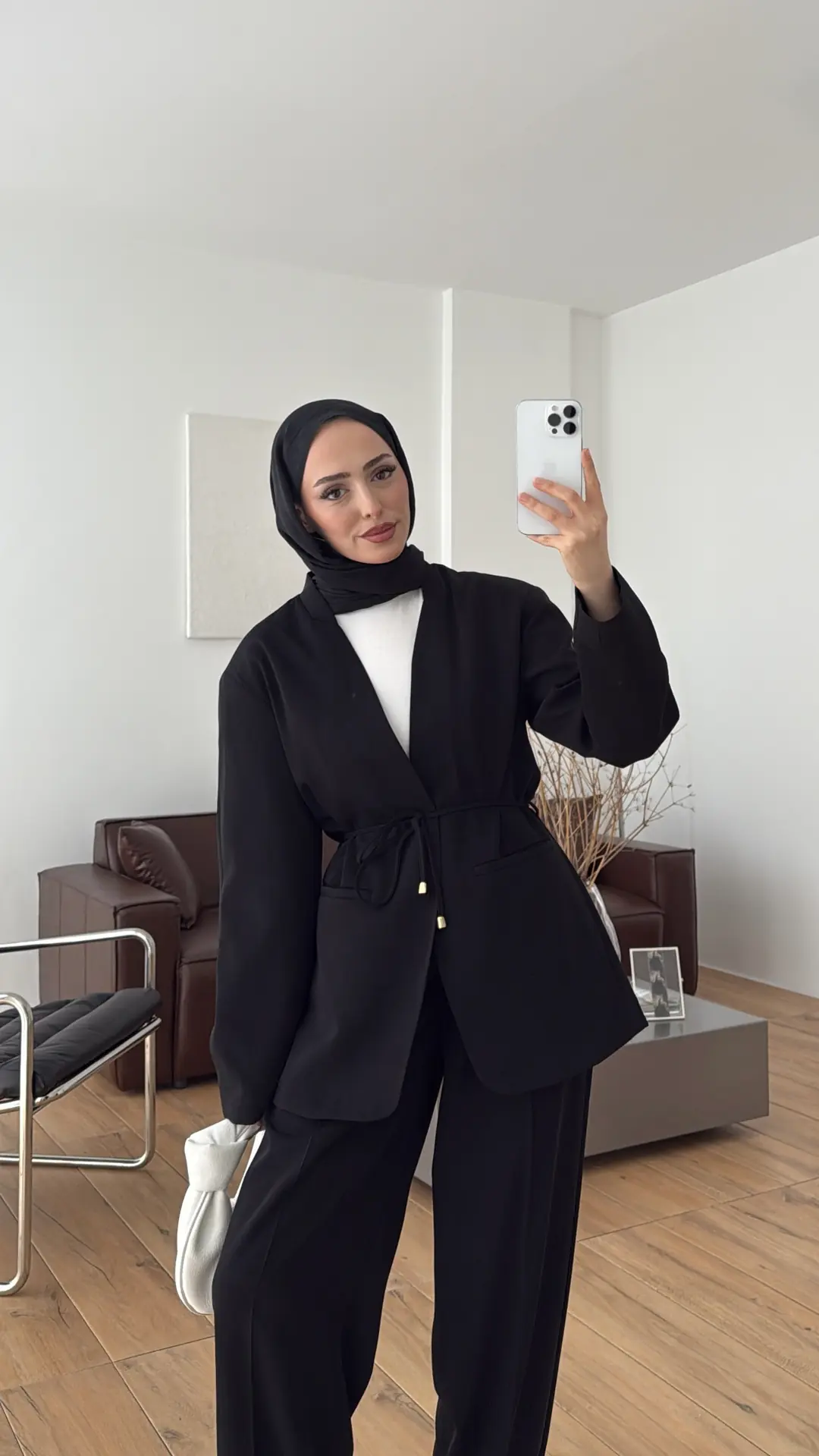 Bagcıklı Blazer Ceket Siyah