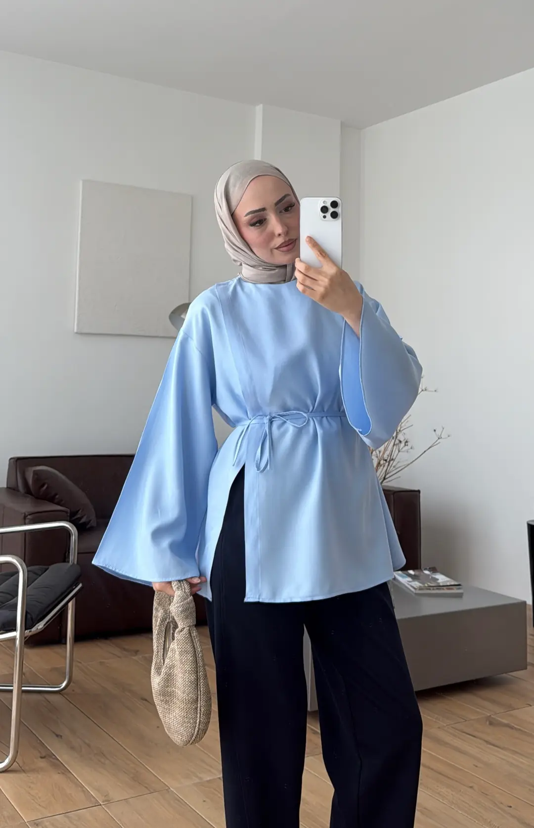 Kapaklı Bluz Mavi
