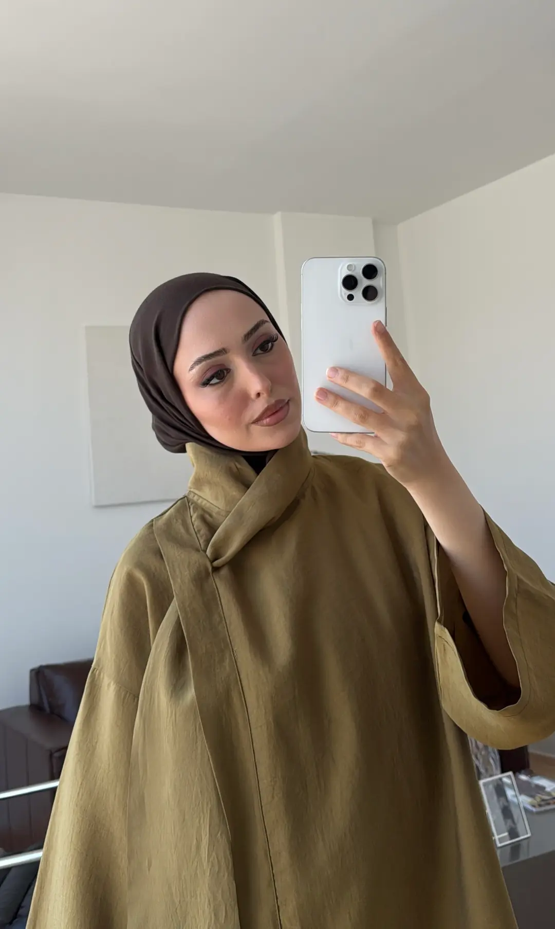 Fular Detay Bluz Olive
